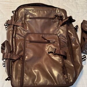 Calpak Terra Duffel backpack in Walnut WITH matching hanging toiletry bag